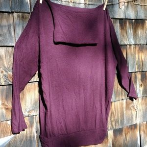 Lane Bryant Burgundy Cowl Neck Tunic Sweater.